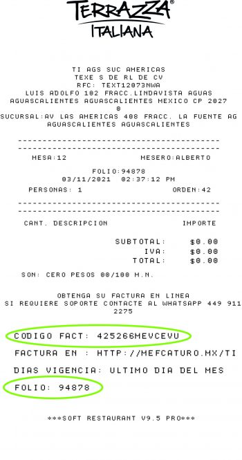 ticket facturacion